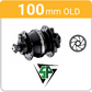 WHEEL - 29er Alex SD20 36H P/j Black Rim, FRONT DYNAMO Q/R (100mm OLD) 6 Bolt Disc Sealed SP Black Hub, SILVER Spokes