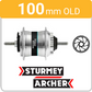 WHEEL - 29er Alex SD20 36H P/j Black Rim, FRONT DYNAMO Nutted (100mm OLD) 6 Bolt Disc Sealed Sturmey Archer Silver Hub, BLACK Spokes