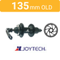 WHEEL - 26" Bomb-Proof 36H P/j Black Rim, 8/10 SPEED Q/R (135mm OLD) 6 Bolt Disc Loose Ball Joytech Black Hub, BLACK Spokes