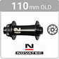 WHEEL - 26" Bomb-Proof 36H P/j Black Rim, FRONT 12mm T/A (110mm OLD) Centerlock Disc Sealed Novatec Black Hub, BLACK Spokes
