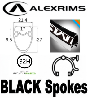 WHEEL - 700c Alex AT-510 32H Black Rim, 8/11 SPEED 12mm T/A (148mm OLD) Centerlock Disc Sealed KT E-MTB Boost Black Hub, BLACK Spokes