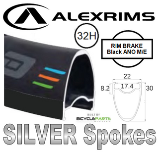 WHEEL - 700C Alex PRO30 32H W/j Black Rim, 8/11 SPEED 12mm T/A (148mm OLD) Centerlock Disc Sealed KT E-MTB Boost Black Hub, SILVER Spokes
