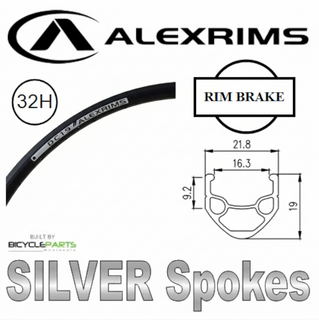 WHEEL - 700C Alex DC19 32H P/j Black Rim, FRONT 12mm T/A (100mm OLD) Centerlock Disc Sealed KT GRAVEL Black Hub, SILVER Spokes