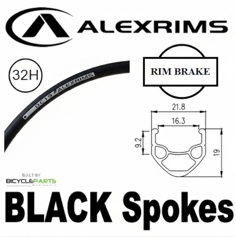 WHEEL - 700C Alex DC19 32H P/j Black Rim, FRONT 15mm T/A (110mm OLD) 6 Bolt Disc Sealed KT E-MTB Boost Black Hub, BLACK Spokes