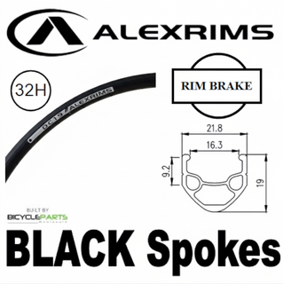 WHEEL - 700C Alex DC19 32H P/j Black Rim, FRONT 15mm T/A (110mm OLD) 6 Bolt Disc Sealed KT E-MTB Boost Black Hub, BLACK Spokes