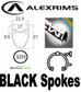 WHEEL - 700c Alex AT-510 32H Silver Rim, 8/11 SPEED 12mm T/A (148mm OLD) Centerlock Disc Sealed KT E-MTB Boost Black Hub, BLACK Spokes