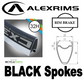 WHEEL - 700c Alex CX30 32H S/j Black Rim, FRONT 12mm T/A (100mm OLD) Centerlock Disc Sealed KT GRAVEL Black Hub, BLACK Spokes