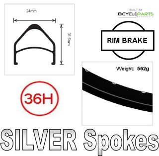 WHEEL - 26" Bomb-Proof 36H P/j Black Rim, 7/10 SPEED Q/R (135mm OLD) Loose Ball Joytech Silver Hub, SILVER Spokes