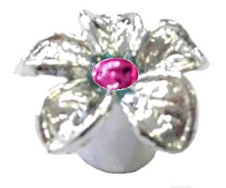 Valve Cap - FLOWER SILVER for A/V  (Sold Individually)