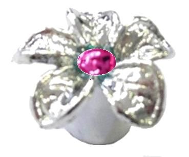 Valve Cap - FLOWER SILVER for A/V  (Sold Individually)