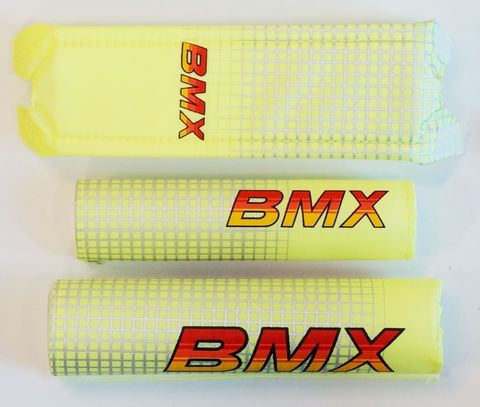 CRASH PAD  Suit 16" Bike, FLURO LIME  (Set 3)