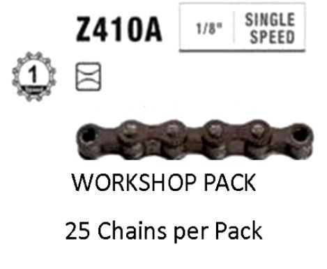 CHAIN WORKSHOP BOX - Single Speed - KMC S1 - 112L - BROWN - w/Connect Link - Includes 25 Chains