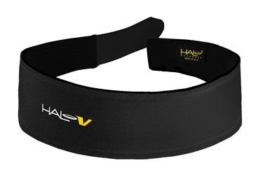 HALO V SWEATBAND  -  Adjustable fit with Velcro closure, "Halo Sweat Seal, channels sweat away" -  BLACK