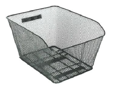 BASKET - Rear, Fixed with Fittings, Black, 41cm x 33cm x 25cm