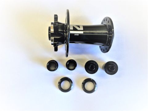 Hub, Front, Novatec Road Disc Thru (through) Axle, Sealed bearings, 32H, QR, 15mm, 12mm End Caps