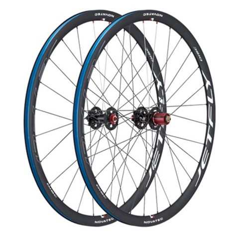 Wheelset, Front & Rear, 700C Clincher Novatec Jetfly CENTRE LOCK DISC, 142x12 rear, 12x100mm Front, Professional Wheelset - Made in Taiwan