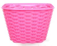 BASKET - Plastic, Front, For 16-20" Bikes, With Bracket & Fitting Set, L 26cm x W 17cm x H 16cm, Pink