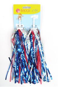 STREAMERS - Grip Streamers, BIKES UP!, SILVER RED & BLUE