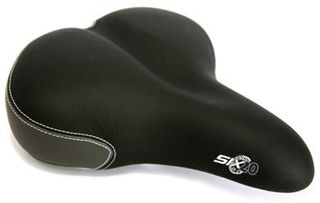 Saddle, Ladies Comfort, Plush Top, Memory Foam, Dual Density Base, Elastomer Springs, 240 x 200mm BLACK, Quality Velo manufactured product