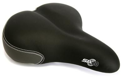 Saddle, Ladies Comfort, Plush Top, Memory Foam, Dual Density Base, Elastomer Springs, 240 x 200mm BLACK, Quality Velo manufactured product