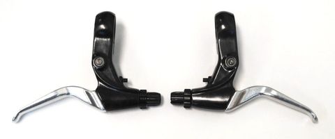 BRAKE LEVERS- U Brake Levers, Alloy, For U Brake, BLACK/SILVER (Sold In Pairs) for 16-20" bikes