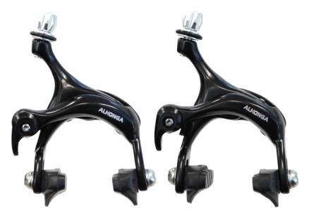 Brake Set, Caliper, 39-49mm Drop, w/QR, dual pivot, BLACK (Front & Rear)