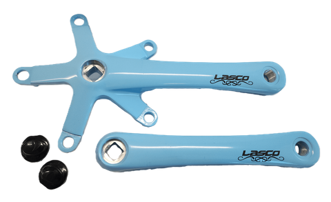2 Piece Single Speed Crankset - 130BCD & 170mm Crank - For 103mm B.B. Baby Blue, Alloy