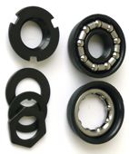 BOTTOM BRACKET PARTS - American Type Loose BB Set, Set of 9 Pieces, Does NOT Include Spindle, BLACK