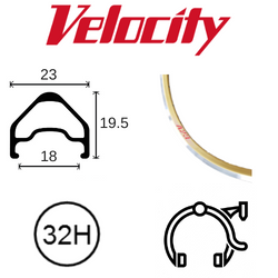 RIM 700c x 18mm - VELOCITY A23 - 32H - (622 x 18) - Presta Valve - Rim Brake - D/W - GOLD - MSW