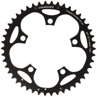 CHAINRING - ROAD "STRONGLIGHT", 46T, 5083 Black - 110mm BCD, 5 Hole for 9/10 Spd (Does NOT have Pickup Points)