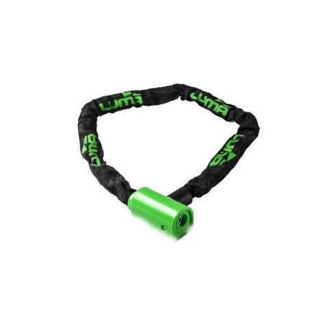 Lock with Green Highlights, Key lock Chain 5mm w/cover 1000mm, LUMA No1 lock brand in Spain