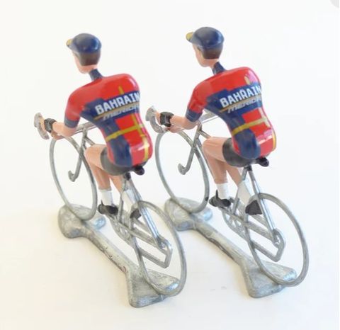 FLANDRIENS Models, 2 x Hand painted Metal Cyclists, Bahrein