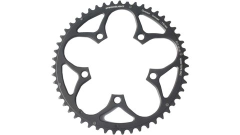 ROAD CHAINRING, STANDARD, TYPE S - 7075 CNC, BLACK, 9/10, 110 BCD, Outer, 52T, 5 arms "STRONGLIGHT"