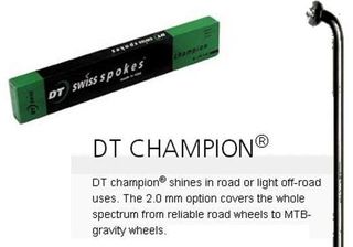 SPOKES - DT Champion Spoke - 189mm, BLACK (Sold Individually) - 14G (2.0mm), J Hook, Stainless Steel