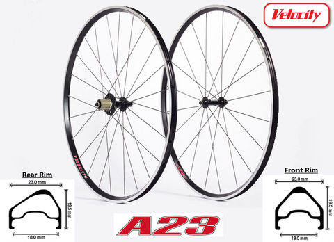 VELOCITY WHEELSET - A23 PRO MSW   WHEEL SET  BLACK COLOR - 20H FRONT AND 24H REAR