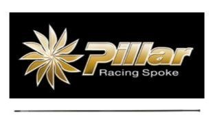 SPOKES - Pillar Straight Pull Aero Racing Spokes, 300mm, BLACK (Sold Individually) - 14G (2mm), 1.5 x 2.3mm Bladed Profile, Stainless Steel.