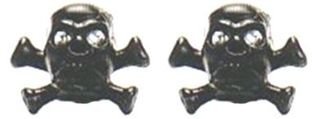 Valve Cap BLACK Skull, 2 pce