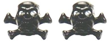 Valve Cap BLACK Skull, 2 pce