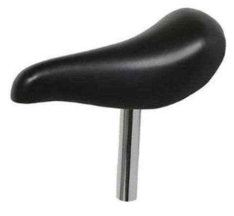 SADDLE (Black) WITH 22.2mm SEAT CHROME POST  fits 12" bikes (Post length 120mm)