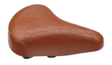 SADDLE  Ladies Retro, 250mm x 190mm, Vinyl Quilted Top, Dual Coil Springs, BROWN