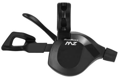 RIGHT HAND SHIFTER  -  12 SPEED, Thumb Tap Dual Trigger, with 2100mm cable, Sunrace, Black. DLMZ33N