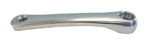 165mm - Left Diamond Taper Crank Arm - 25mm Offset,Polished Silver, Alloy