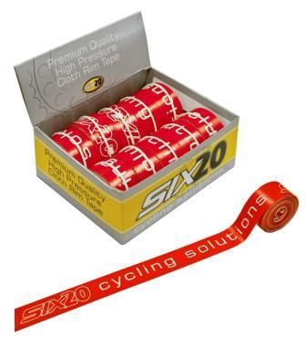 Rim Tape, Cloth, 18mm, Adhesive Backed, RED  (Box 10)