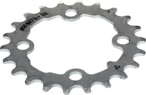 CHAINRING - MTB "STRONGLIGHT", 22T, S/Steel  Silver Shimano  ACIER - 64mm BCD, 4 Hole for 9 Spd