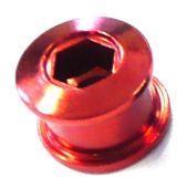 Single Speed Chainring Bolts STEEL Red  qty5 per bag