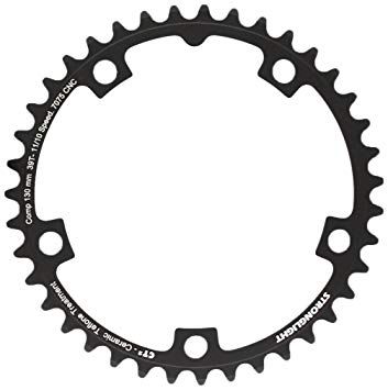 CHAINRING - ROAD "STRONGLIGHT", 39T, 7075 CNC Black CT2 - 130mm BCD, 5 Hole for 10/11 Spd