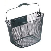 BASKET - Front Mesh, Q/R Fittings, L 25cm x W 34cm x H 25cm, Black (Fits 25.4 H/Bars)