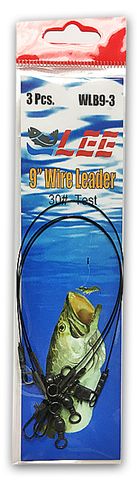 9" LEE WIRE LEADER BLACK 3PK