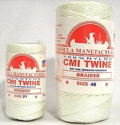 #12 WHITE BRAIDED 100% NYLON TWINE SMALL 148YDS