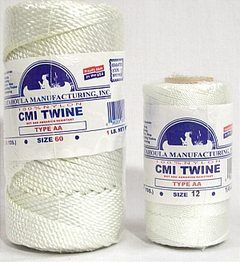 #12 WHITE TWISTED 100% NYLON TWINE SMALL154YDS